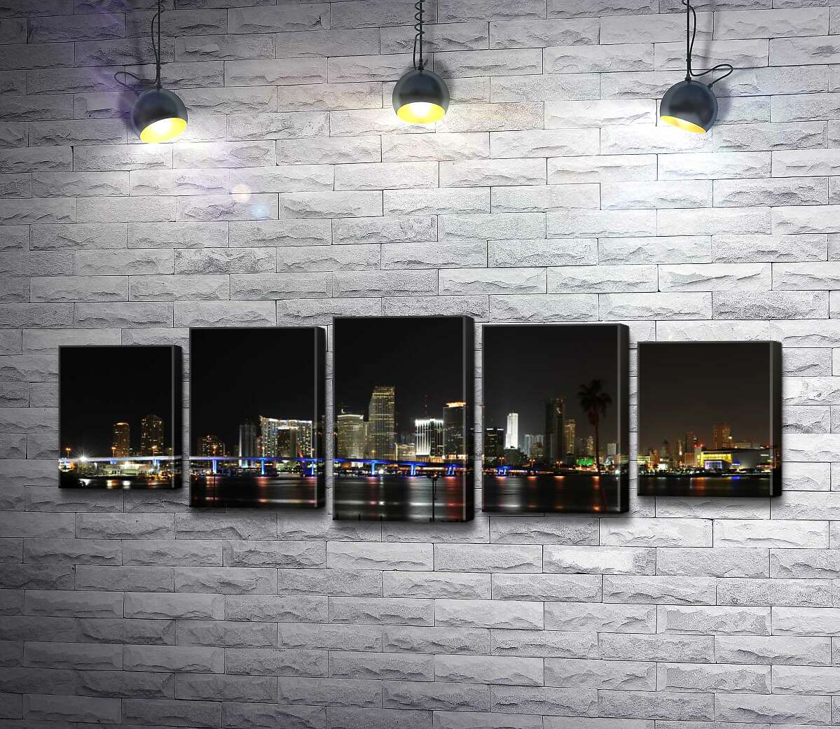 

Модульная картина ArtPoster Вид на "сердце" Майами - район Downtown Miam 100x36 см Модуль №26