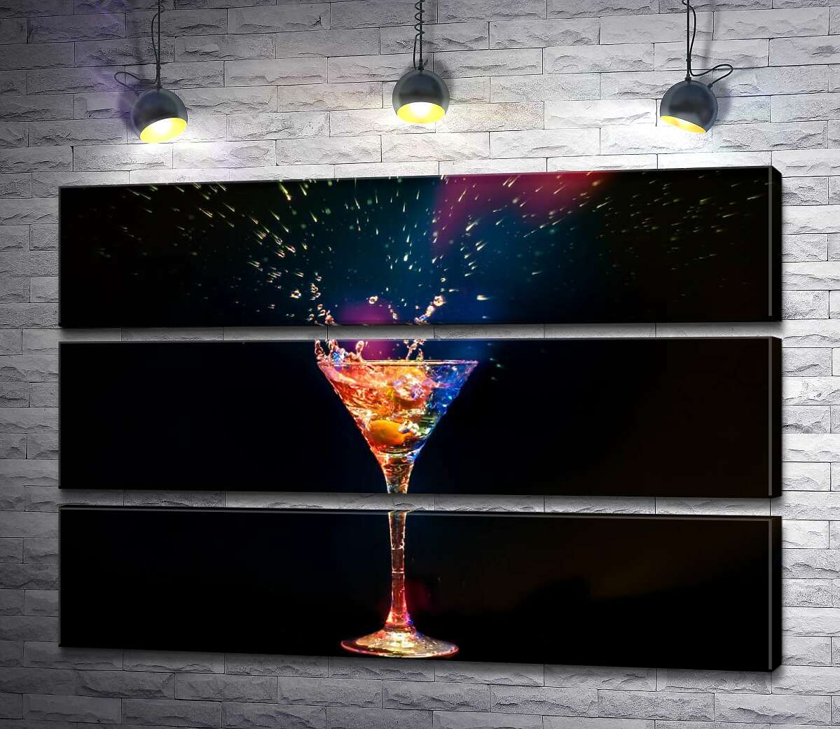 

Модульная картина ArtPoster Взрыв красок в бокале с ликером 90x60 см Модуль №13