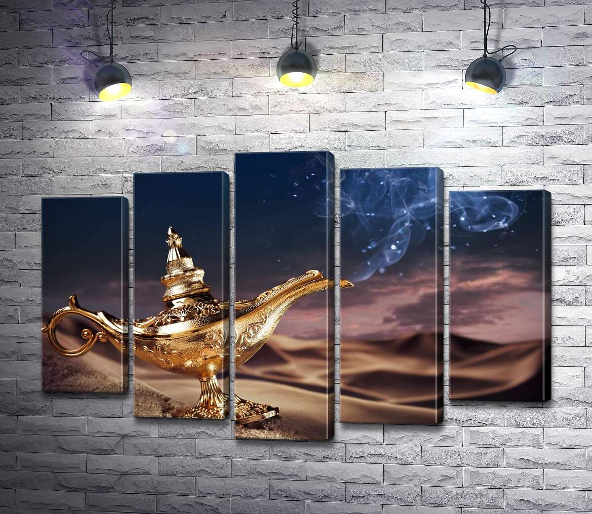 

Модульная картина ArtPoster Волшебная лампа Аладдина лежит на песке в пустыне 100x69 см Модуль №26