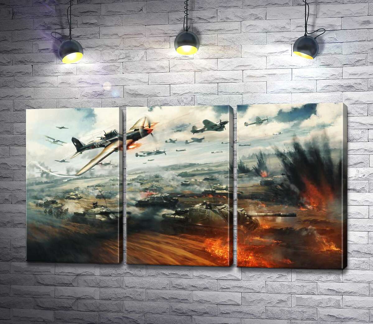 

Модульная картина ArtPoster В аду танкового и авиационного сражения 102x56 см Модуль №11