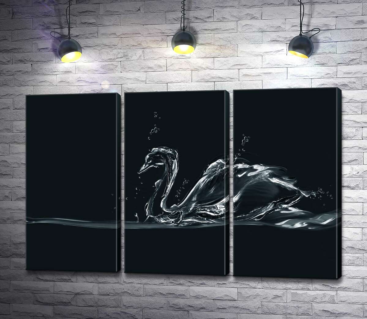 

Модульная картина ArtPoster Волны прозрачной воды в силуэте лебедя 102x65 см Модуль №11