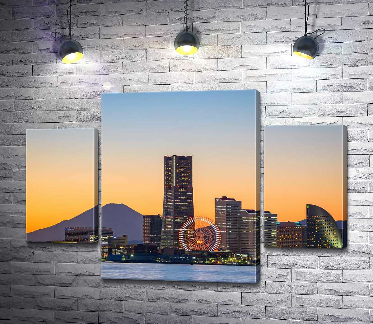 

Модульная картина ArtPoster Вечерний вид на японский город Йокогама 100x69 см Модуль №7