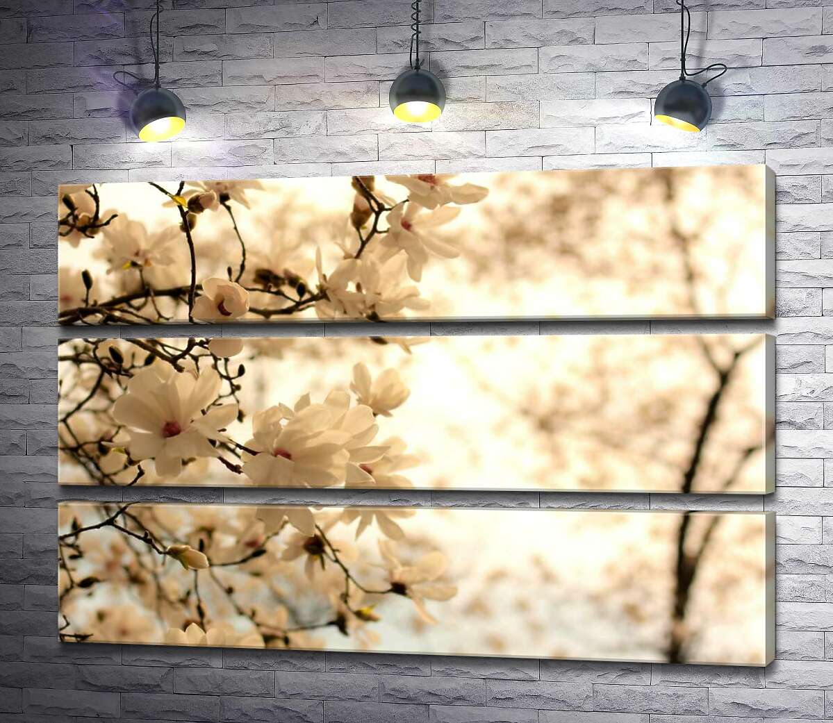 

Модульная картина ArtPoster Весна пришла в сад пышнолистых магнолий 130x87 см Модуль №13
