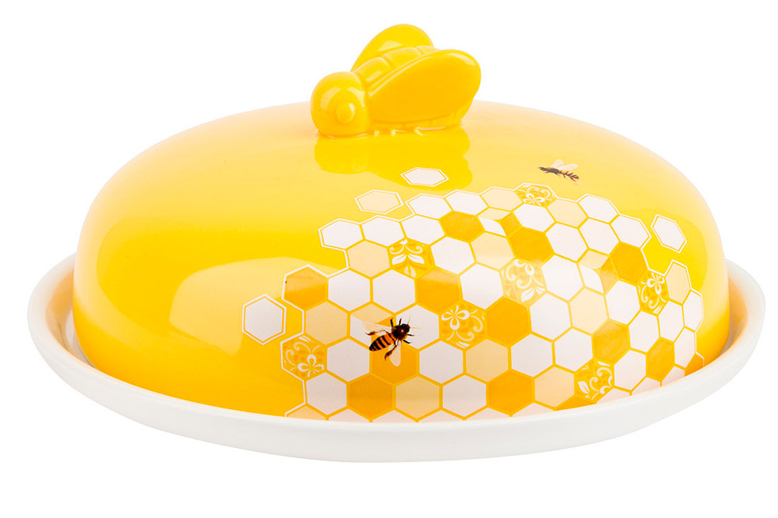 

Блюдо керамическое для блинов BonaDi DM797-HN 23 см с крышкой Honey