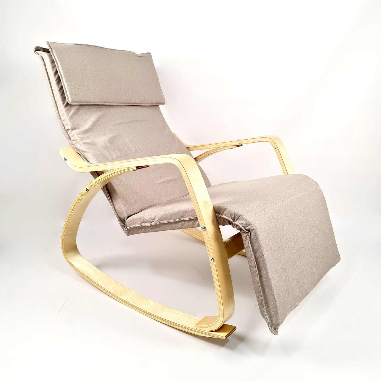 

Кресло-качалка Avko ARC003 Natural Beige с подлокотниками и регулировкой подножки