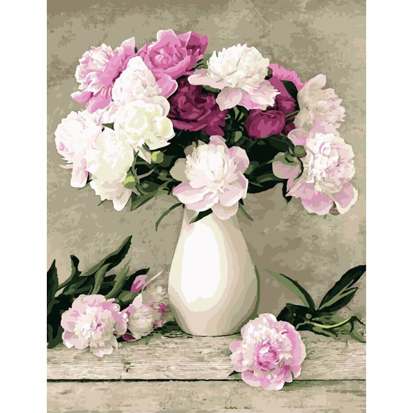 

Картина по номерам / анти-стресс раскраска Brushme Нежные пионы (PG069)