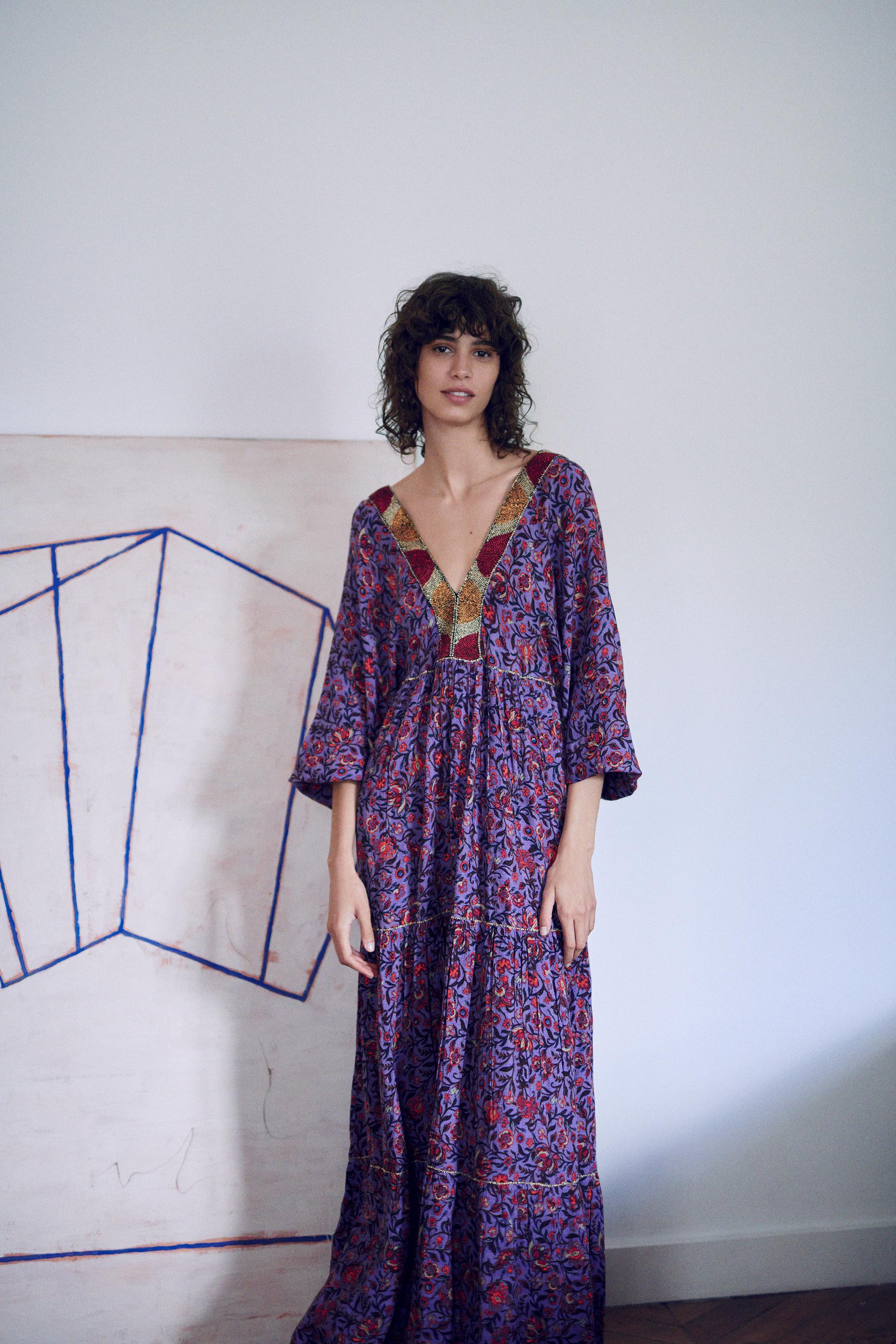 

Платье Zara  фиолетовый цветы 7521069629, Платье Zara M фиолетовый цветы 7521069629
