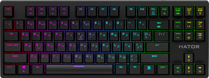 

Клавиатура Hator Rockfall EVO TKL Optical ENG/UKR/RUS (HTK-633) Lilac USB