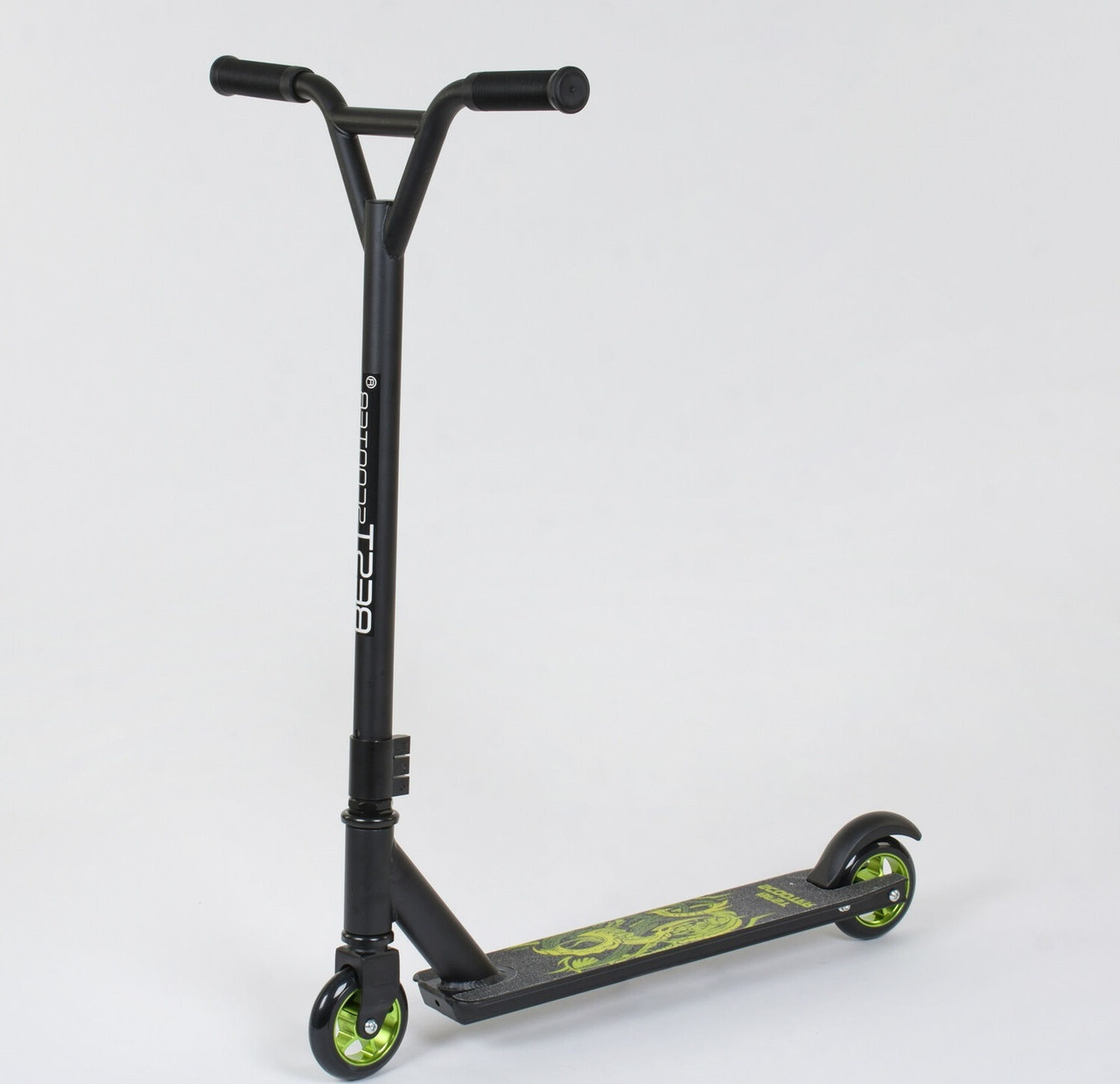 

Самокат трюковый Best Scooter R-276 двухколесный колеса 100 мм Черно-зеленый на АЛЮМИНИЕВЫХ ДИСКАХ