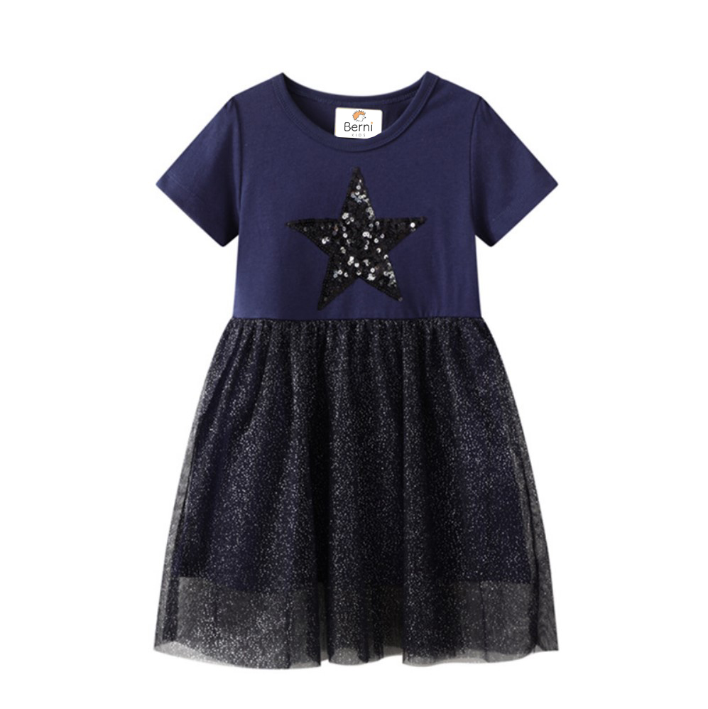 

Платье для девочки с изображением звезды синее Blue Star Berni Kids (130) (57919)