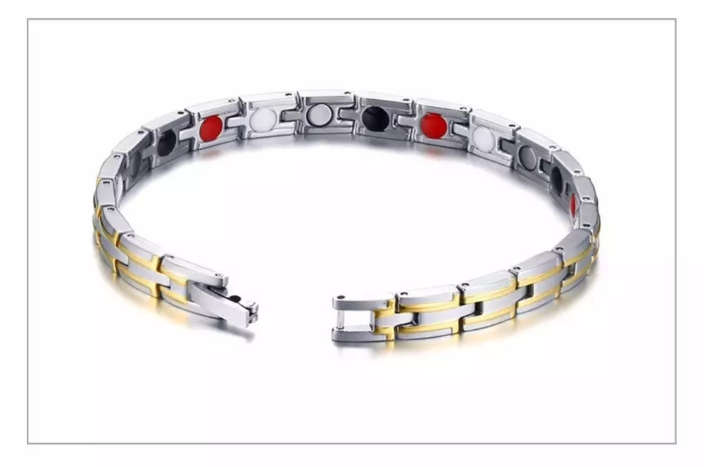

Браслет магнитный из нержавеющей стали магнитній с вставками magnetic