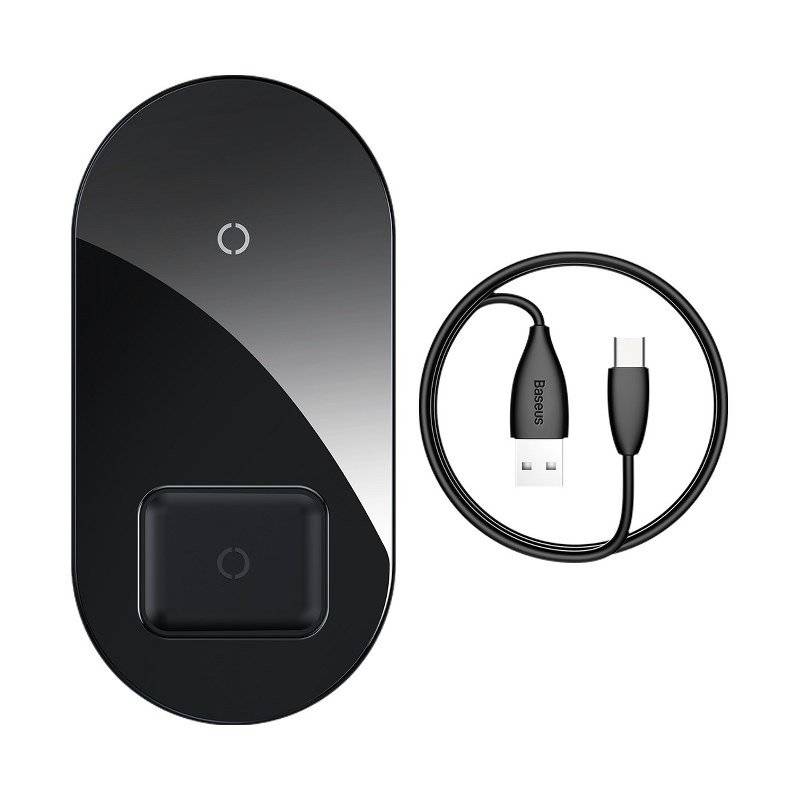 

Беспроводное зарядное устройство Baseus Simple 2in1 18W Black (WXJK-01)