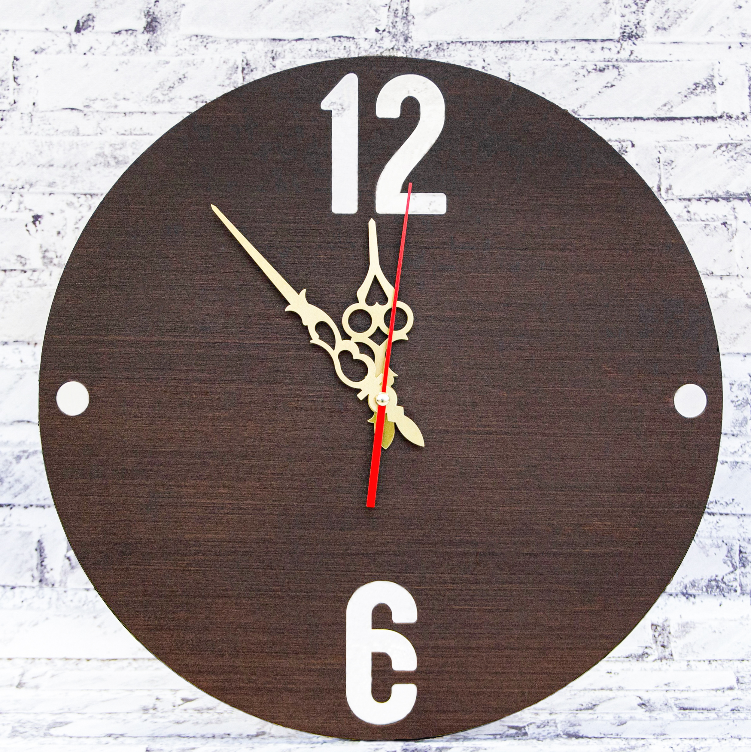 

Деревянные настенные часы "12-6", Темное дерево, WOODPRESENT