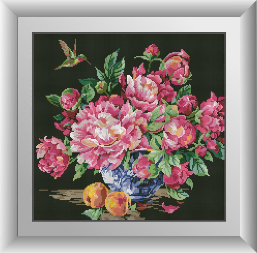 

Алмазная мозаика Колибри и пионы Dream Art 30509 45x46см 33 цветов, квадр.стразы, полная зашивка. Набор алмазной вышивки