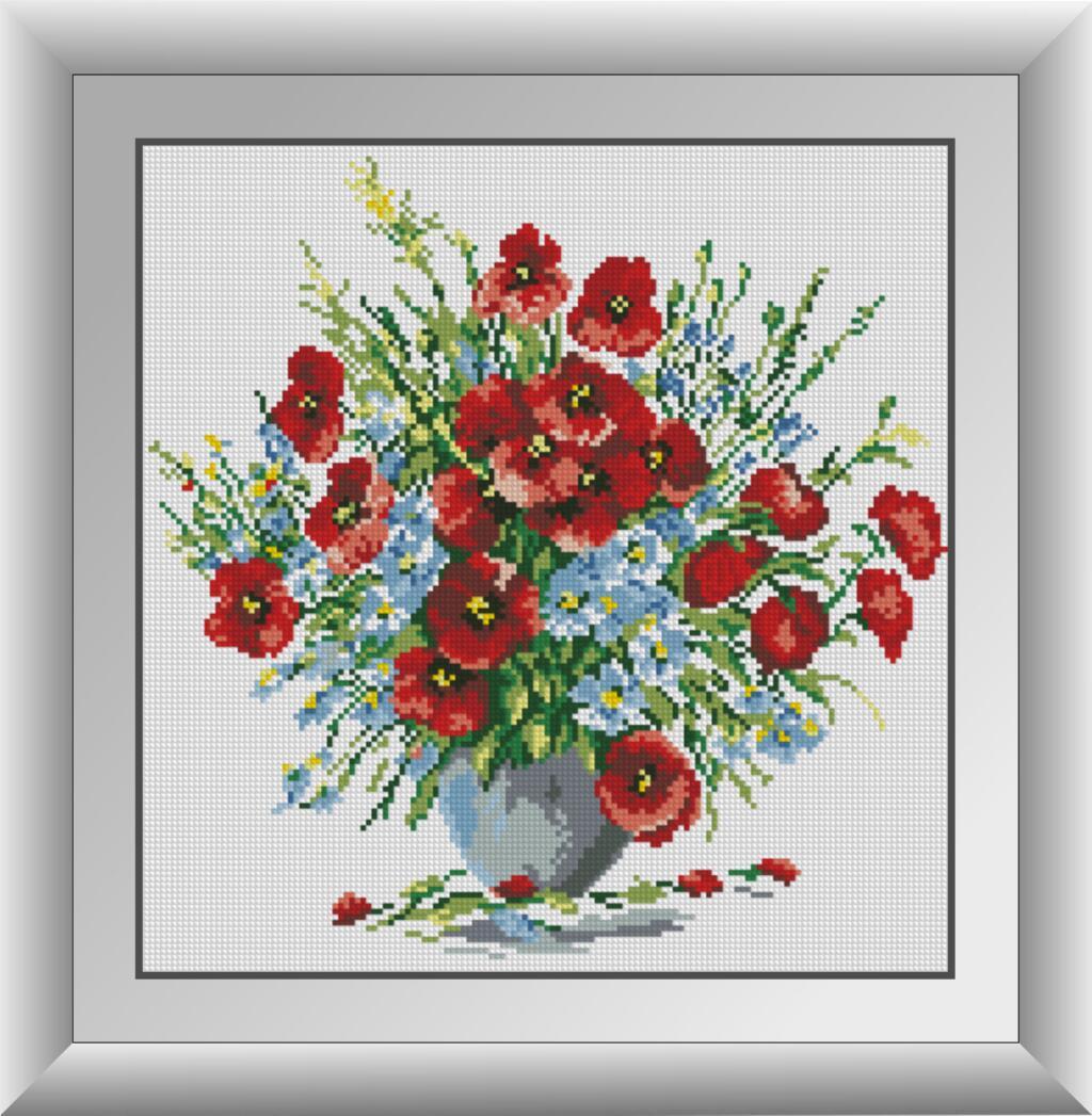 

Алмазная мозаика Летний букет Dream Art 30108 36х37см 18 цветов, квадр.стразы, полная зашивка. Набор алмазной вышивки