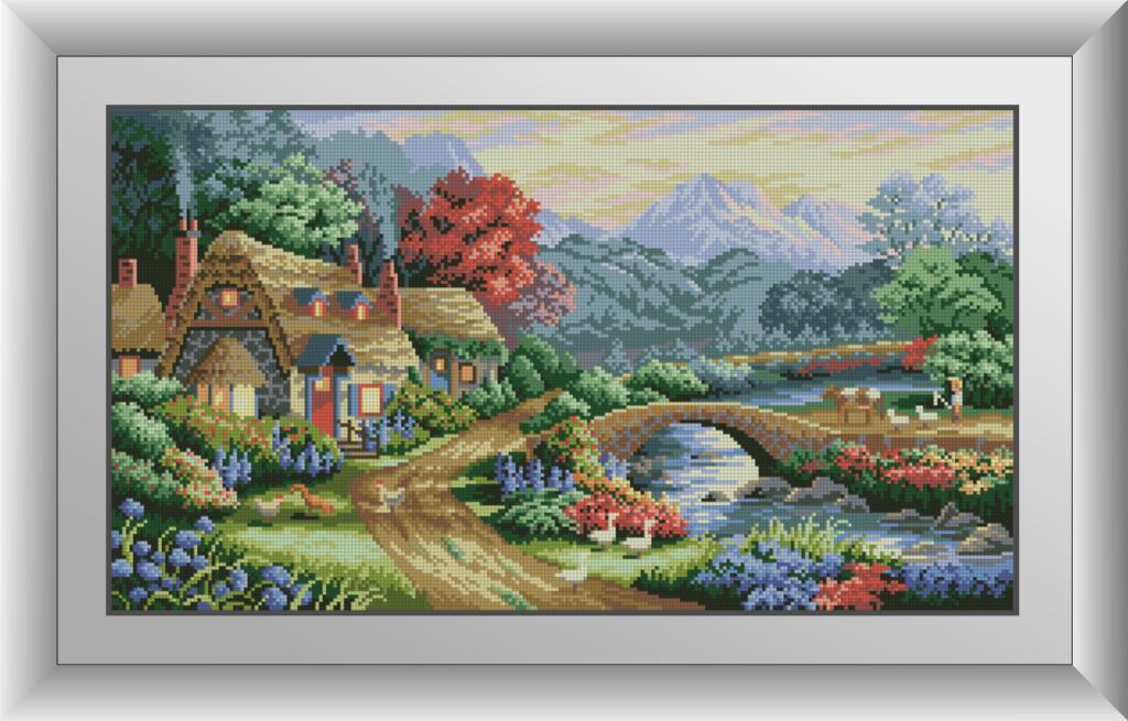 

Алмазная мозаика Коттедж у пруда Dream Art 30200 35x63см 34 цветов, квадр.стразы, полная зашивка. Набор алмазной вышивки