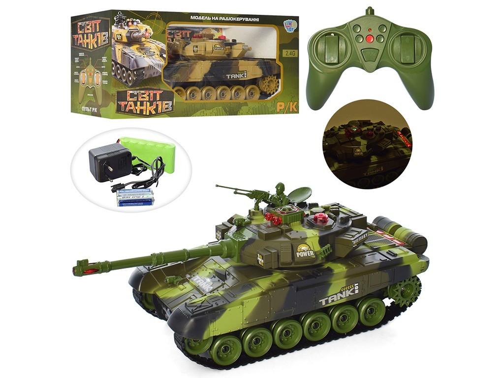 

Танк на радиоупралении со светом и звуком Танковый бой Зеленый Limo toy