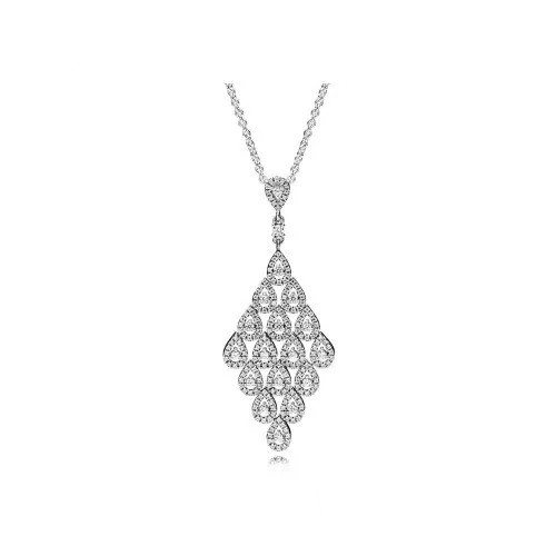 

Серебряная Подвеска на Цепочке Пандора Каскад #396262CZ-80
