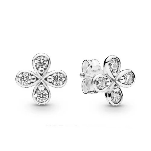 

Серебряные Серьги Пандора Четырехлистник #297968CZ
