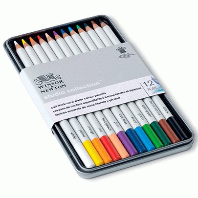 

Набор цветных карандашей в металле Winsor&Newton Studio Colection Coloured Pensil, 12 шт