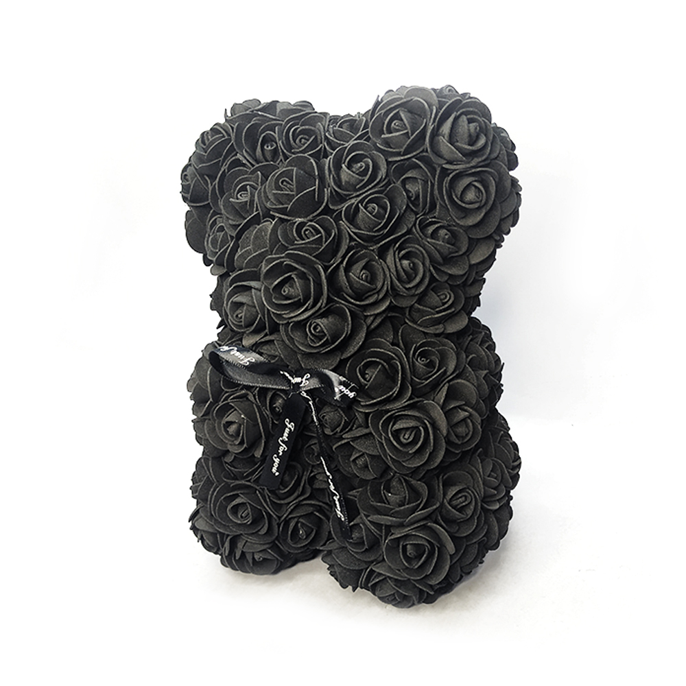 

Мишка из искусственных 3D роз Teddy Flower 25 см черный (6640)