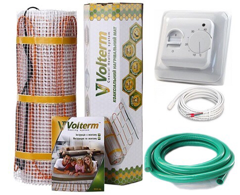 

Теплый пол Volterm двухжильный мат Hot Mat 1700 Вт 9.8 м2 с механическим терморегулятором в комплекте (118797)