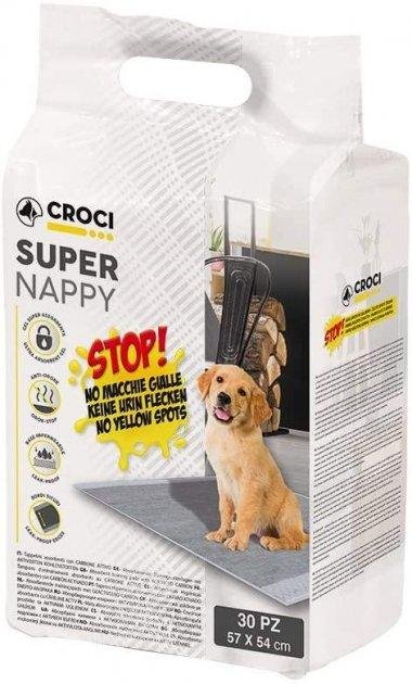 

Одноразовые пеленки Croci Super Nappy (Супер наппи) с активированным углем для собак 57Х54 см 30 шт