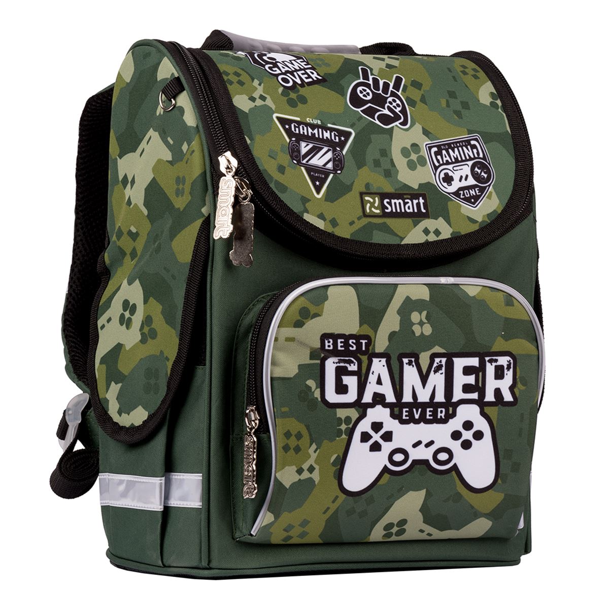 

Рюкзак школьный каркасный SMART PG-11 Best Gamer, зеленый Smart 6-9 лет 557016