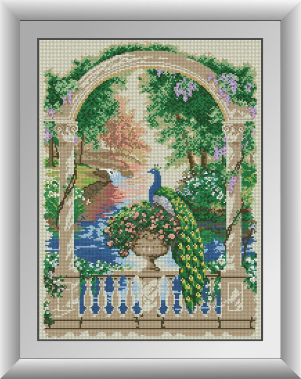 

Алмазная мозаика Павлин на балконе Dream Art 30159 40x54см 29 цветов, квадр.стразы, полная зашивка. Набор алмазной вышивки