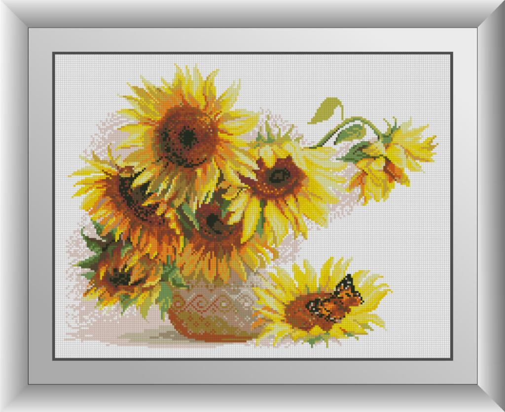 

Алмазная мозаика Букет подсолнухов Dream Art 30425 40x52см 24 цветов, квадр.стразы, полная зашивка. Набор алмазной вышивки