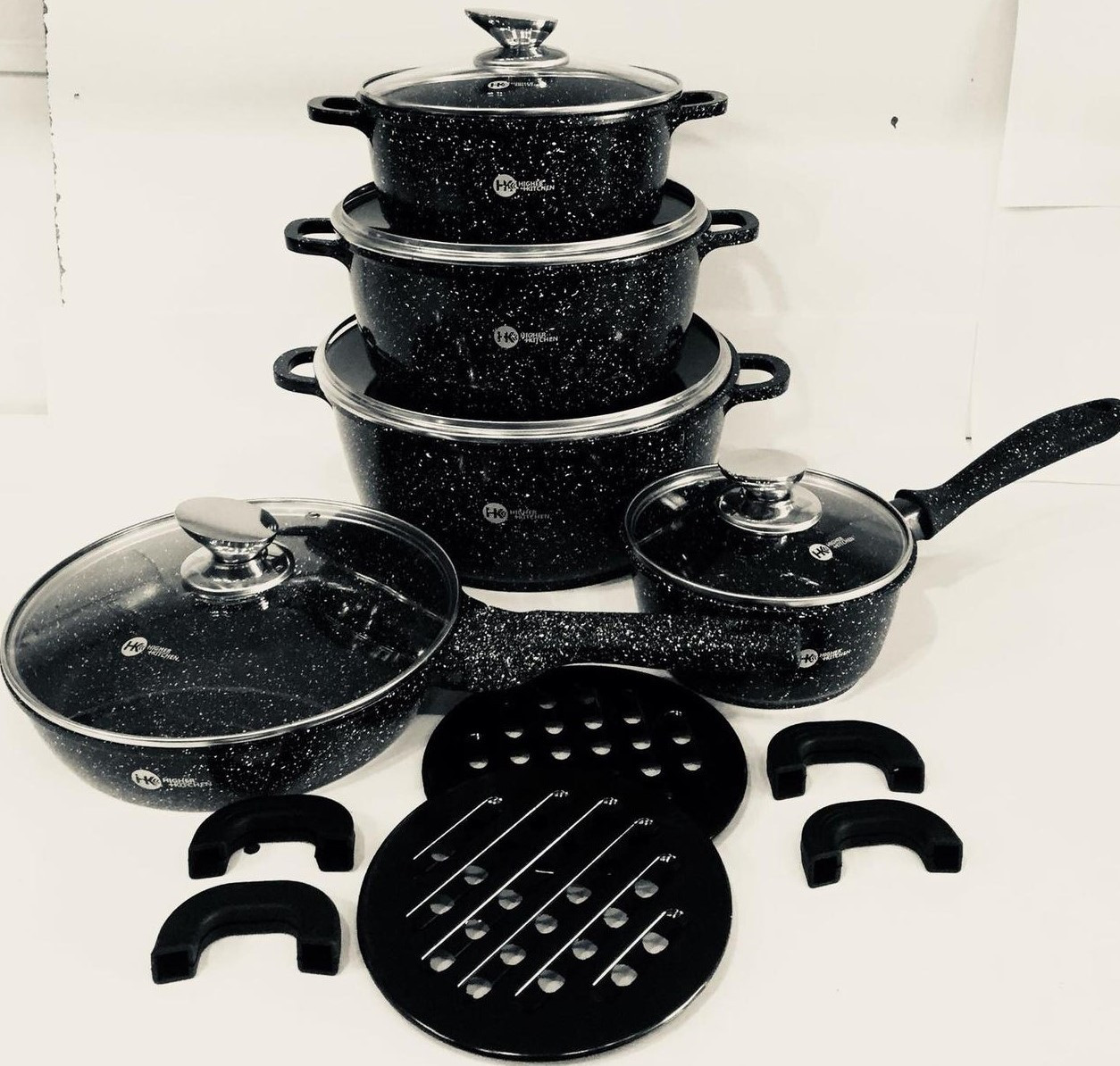 

Набор посуды с гранитным, антипригарным покрытием на 14 предметов Higer Kitchen НК-305 Синий