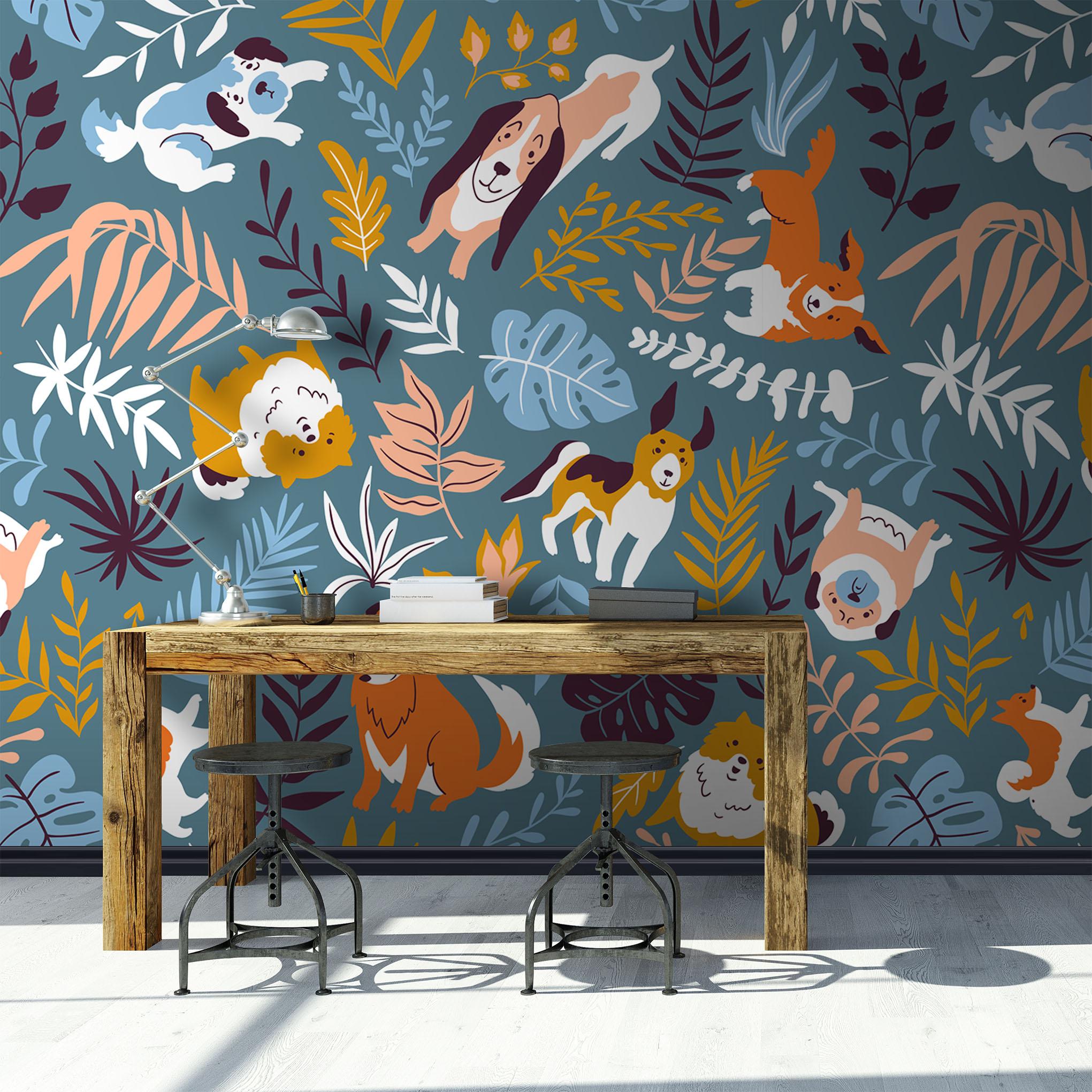 

Фотообои Арт-Обои Летающие собаки и листья art_adob_2771v6 Лоск