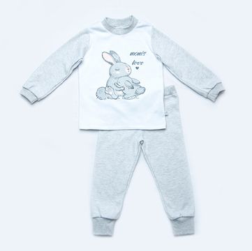 

Пижама (футболка с длинными рукавами + штаны) утепленная Модный карапуз 03-01191-0 92 см Серая
