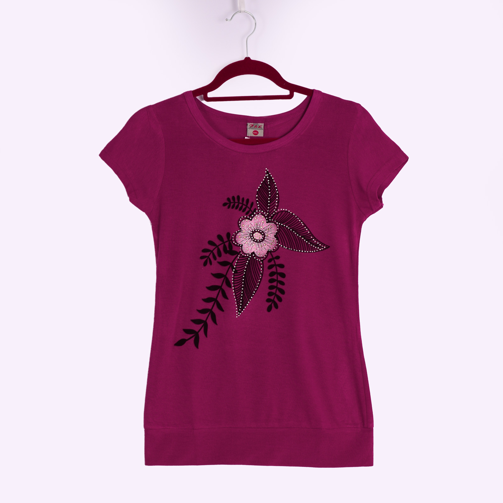 

Футболка женская летняя удлинённая Collection C48-2 3XL. Размер 44