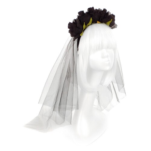 

Обруч Black Roses с фатой SETA Decor 19-899BLK