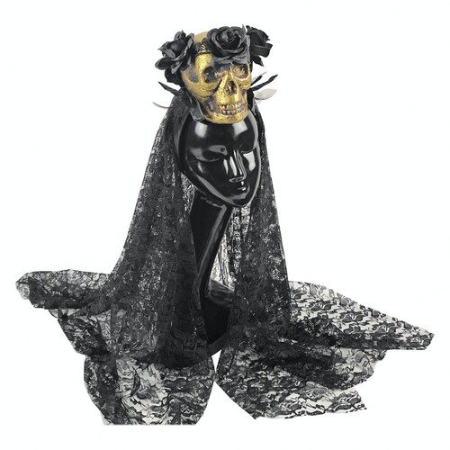 

Обруч Нубия с фатой SETA Decor 19-927BLK-GL