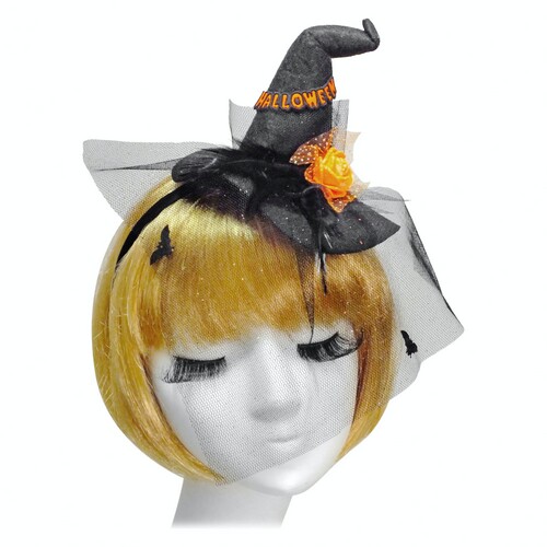 

Колпак Юная ведьмочка Halloween на обруче SETA Decor 17-824BLK-OR