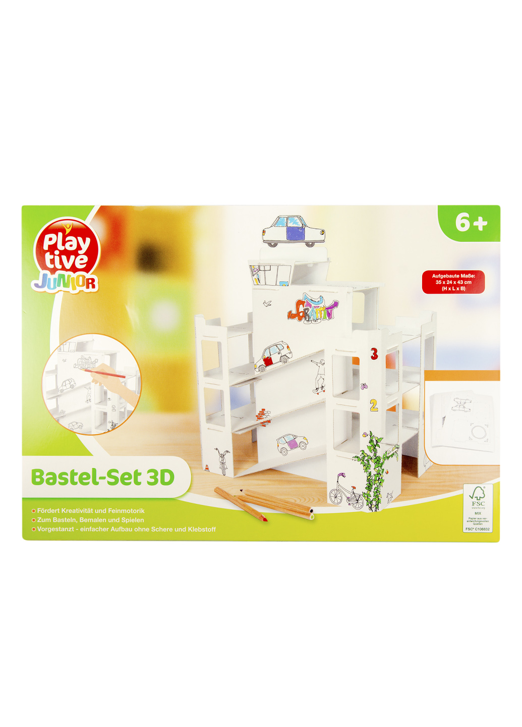 

Раскраска "Машинки" 3D Playtive 35х24х43см Белый 32000000113975