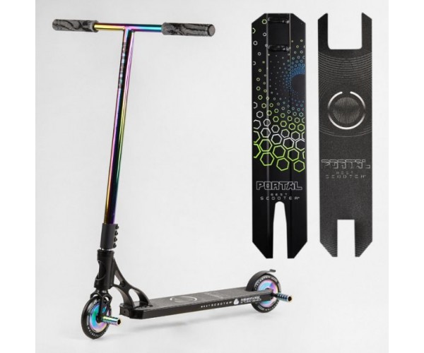 

Самокат трюковый Best Scooter Portal PL-51588. HIC-система, ПЕГИ, алюминиевый, колёса 120мм, Разноцветный