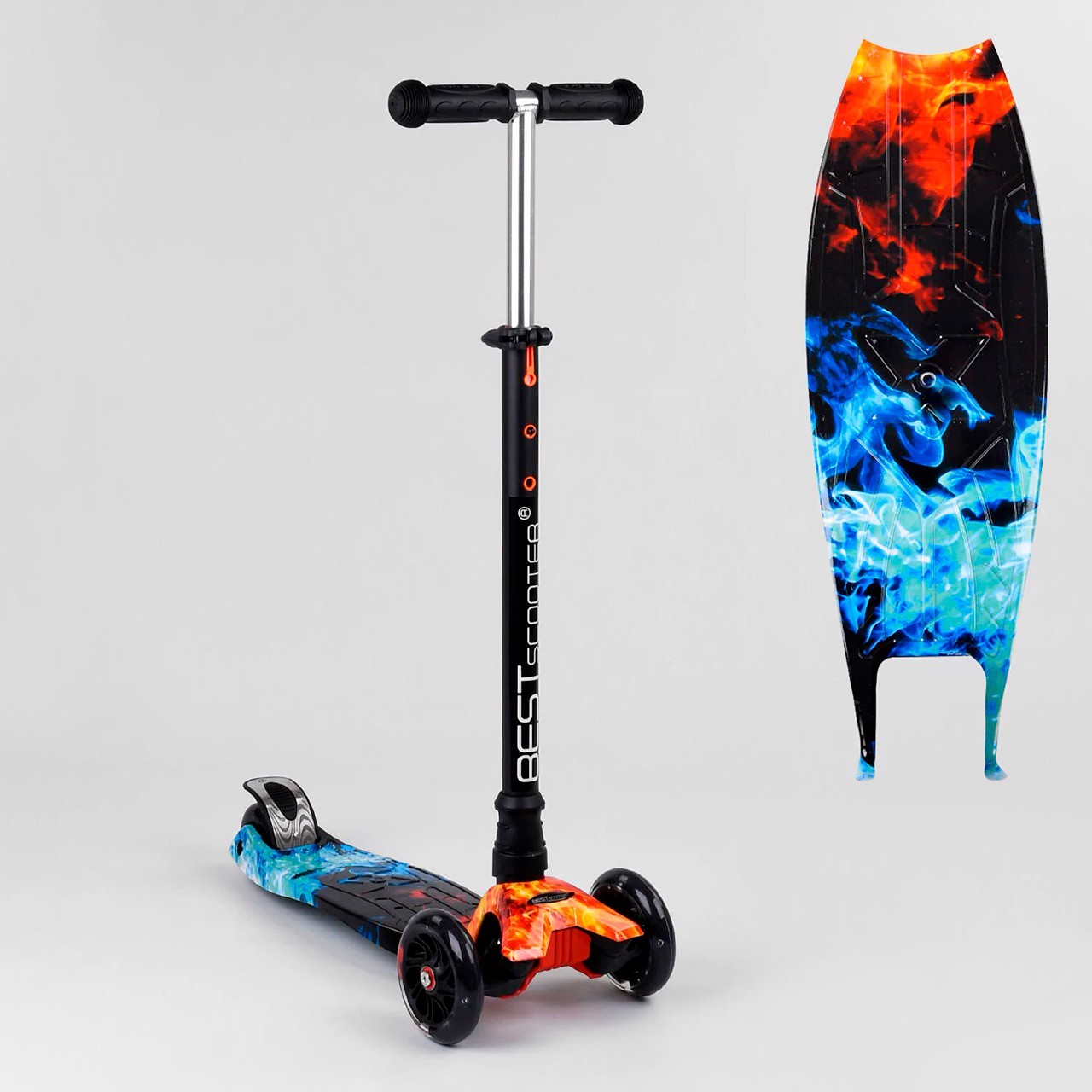 

Самокат трехколесный Best Scooter A 25769/779-1517 MAXI, свет колес, от 3х до 6 лет