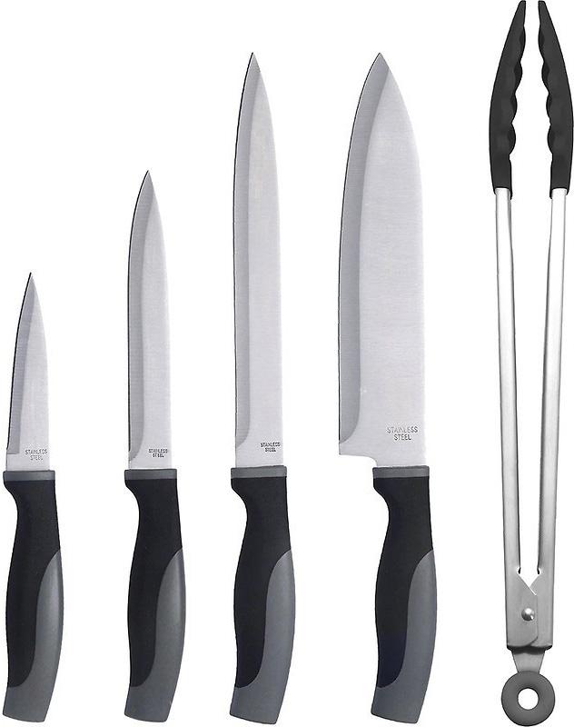 

Набор кухонных ножей Bergner In-Black, 4 ножа и щипцы, нержавеющая сталь (BG-39270)