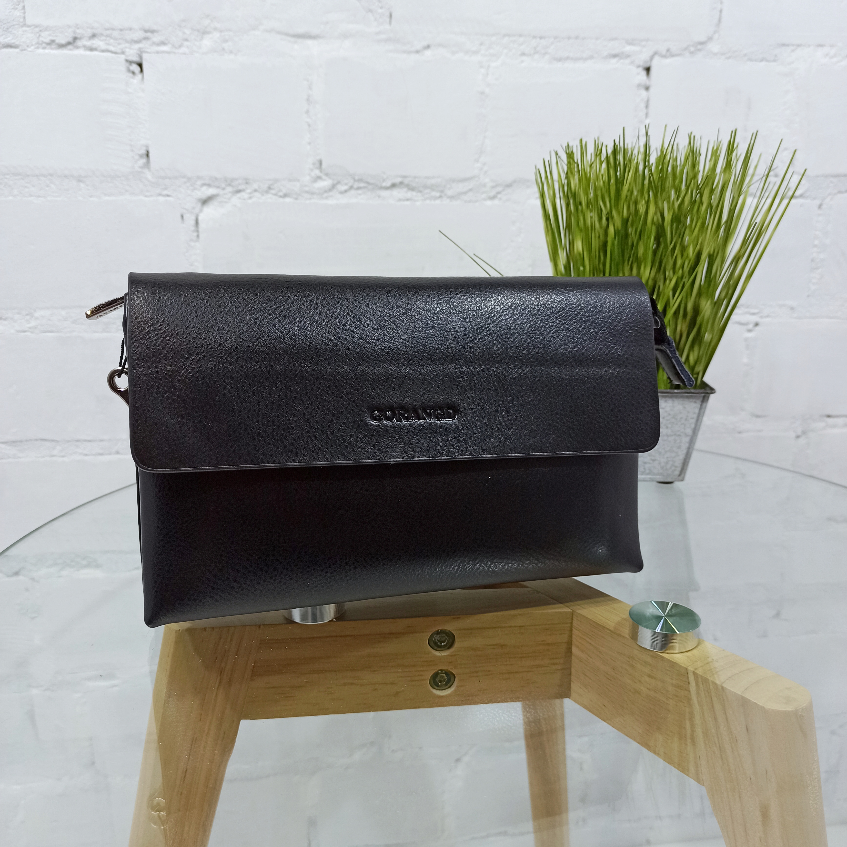 

Барсетка мужская горизонтальная искусственная кожа Gorangd черный 1200-2 black
