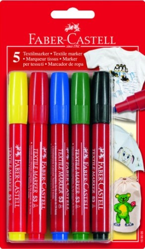 

Маркеры для ткани Faber Castell 5 цветов