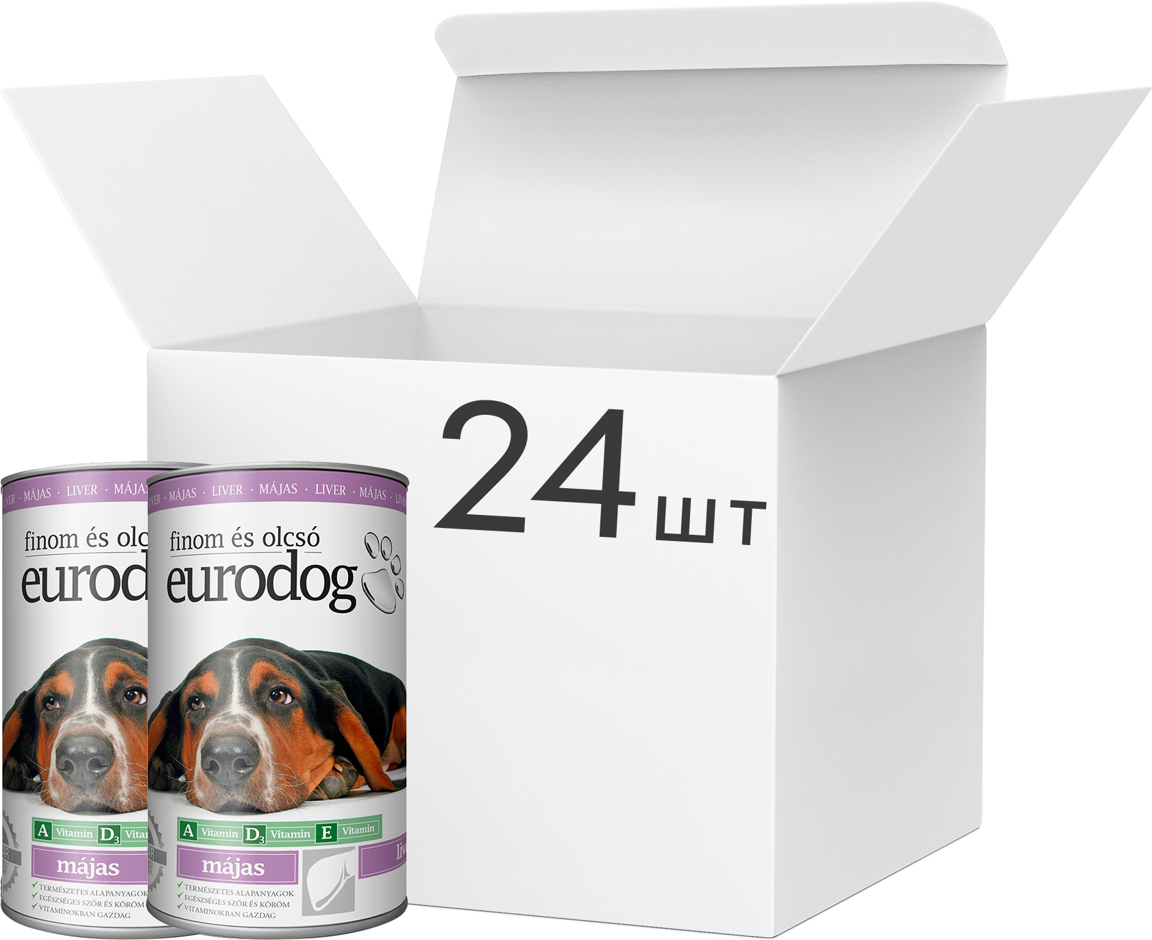 

Упаковка влажного корма EuroDog для взрослых собак всех пород с печенью 24 шт по 415 г