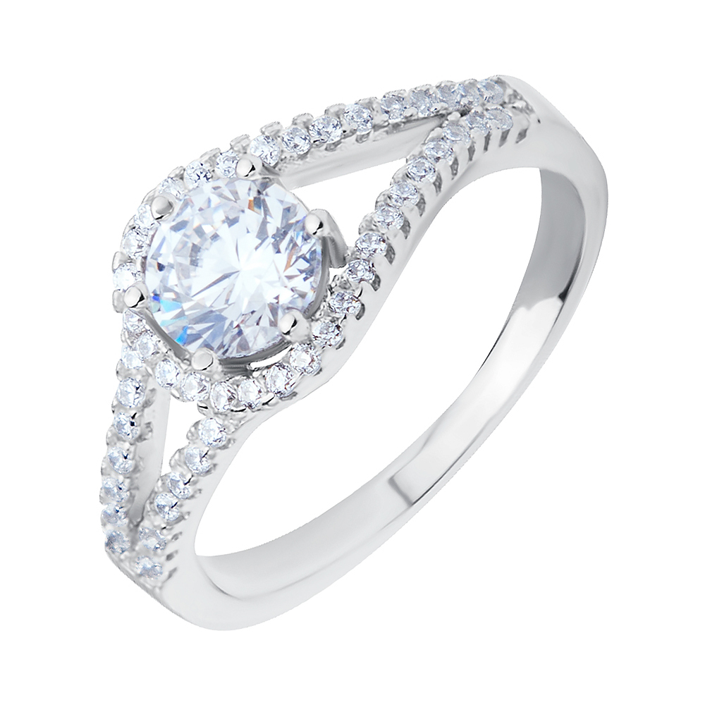 

Серебряное кольцо с фианитами 000116483 16.5 размера