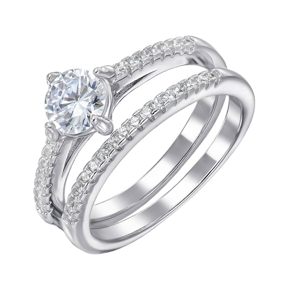 

Серебряное кольцо с фианитами 000151536 17 размера