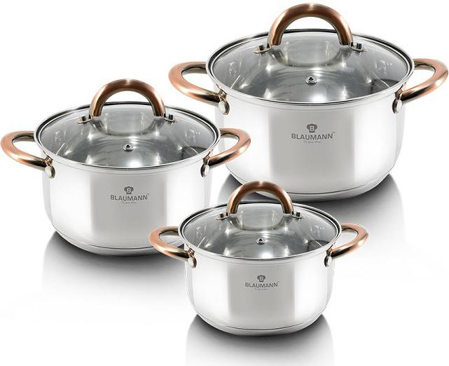 

Набор 3 кастрюли со стеклянными крышками Blaumann Gourmet из нержавеющей стали Blaumann BL-3247