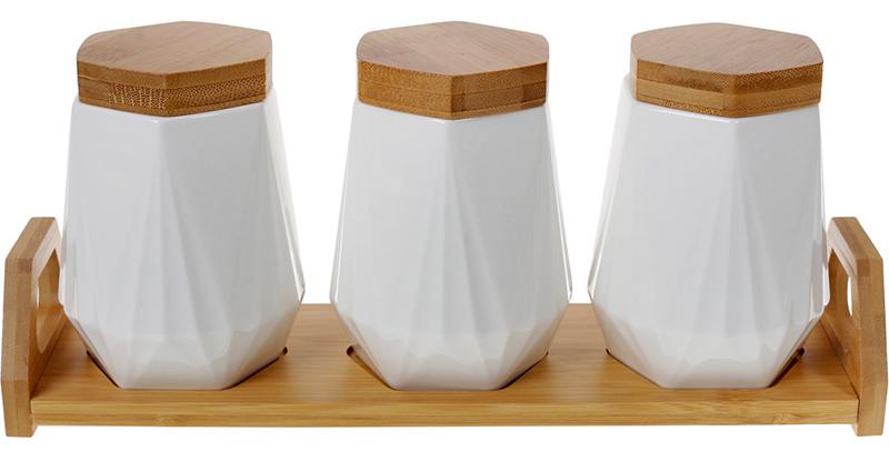 

Набор банок для специй Nouvelle Home Coutle 3 банки 450мл на подставке Bona BD-289-352