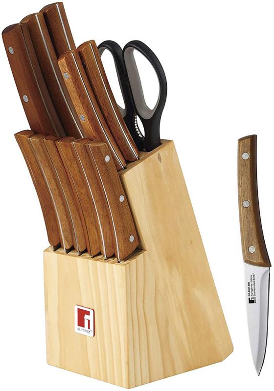 

Набор кухонных ножей Bergner Nature 12 предметов+деревянная колода Bergner BG-8911-MM