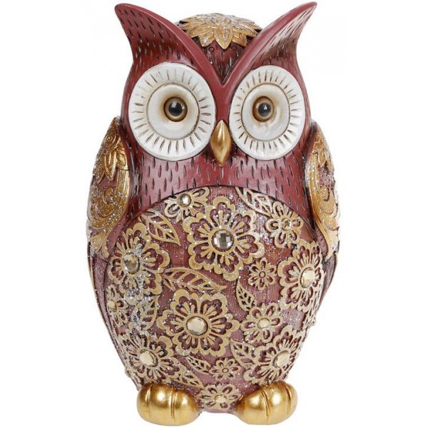 

Статуэтка "Сова с кружевной резьбой" Бордо 13.5х11.5х22см, полистоун со стразами